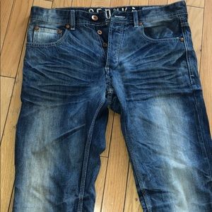 seduka dark wash jeans with white threading